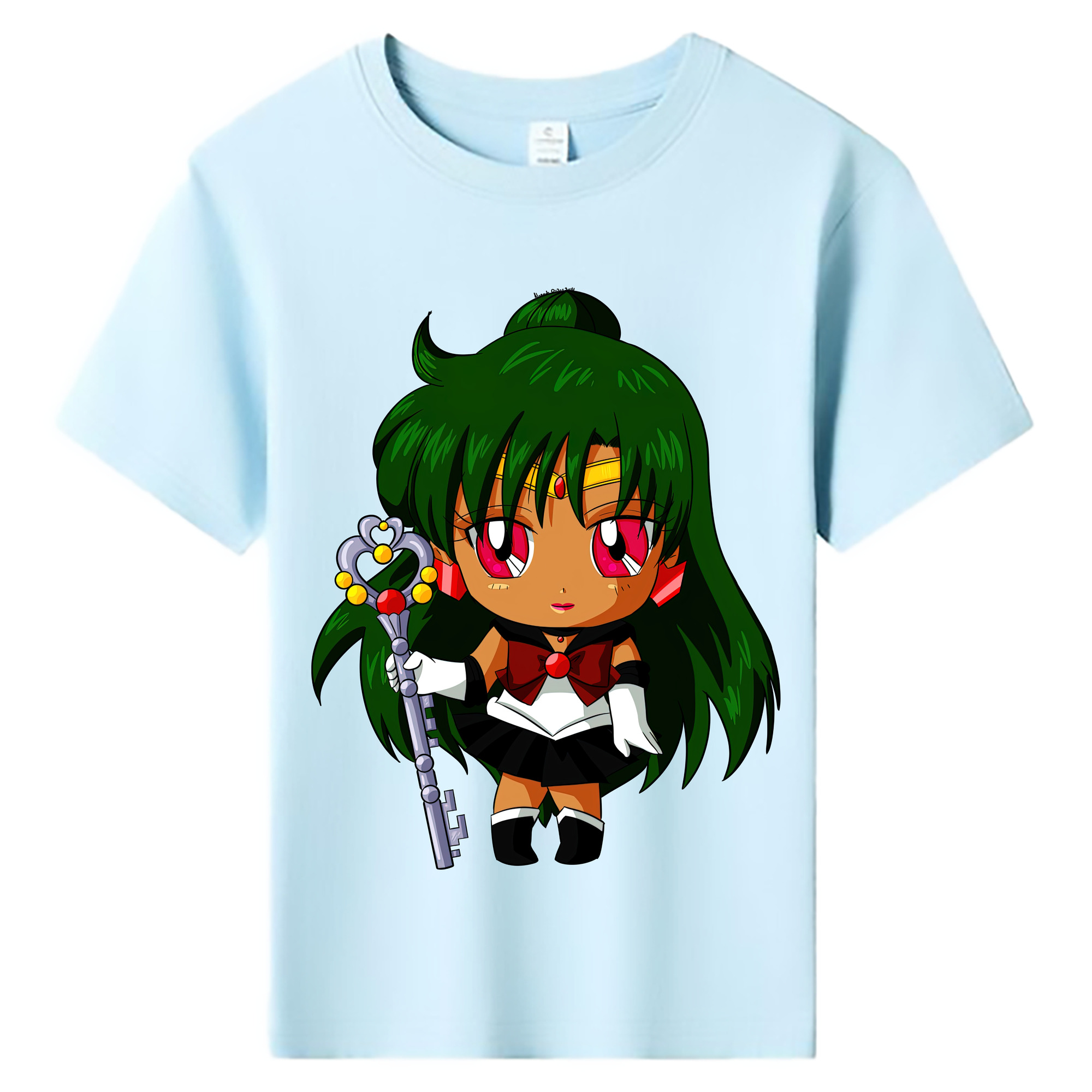 （画像用） 美少女戦士セーラームーン 冥王せつな Sailor Moon Meiou Setsuna 綿100％キッズTシャツ（フロントプリント）